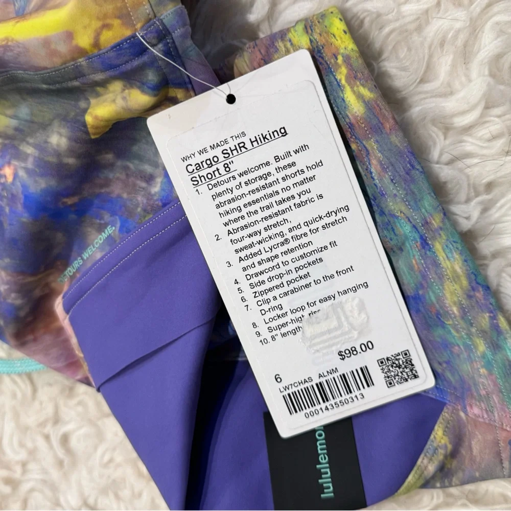NWT LULULEMON cargo hiking shorts super high rise size 6